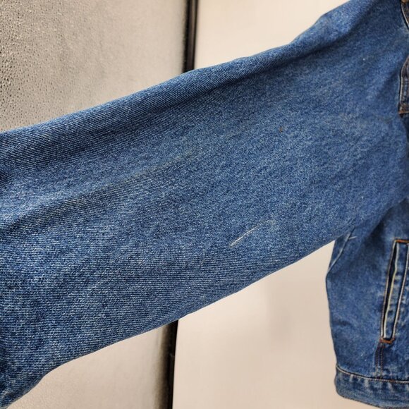 Vintage Looney Tunes Tasmanian Devil Mean and Rough Patch Jean Jacket Large - Picture 10 of 16